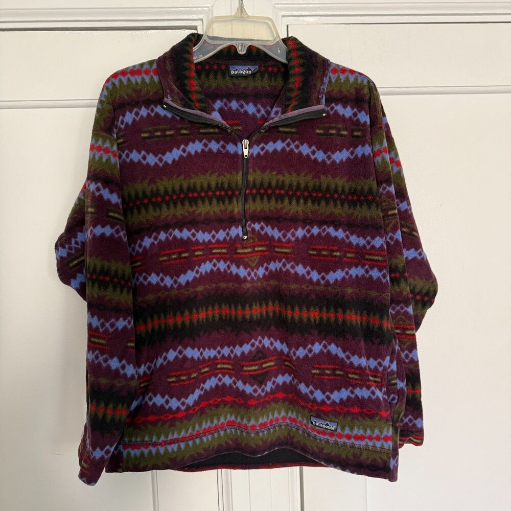 PATAGONIA VINTAGE MADE IN THE USA Synchilla 1/4 Zip Fleece Pullover Men's Size M